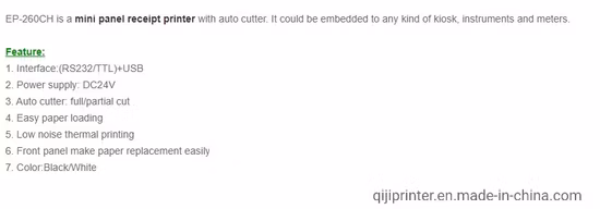 2 Inch 58mm Panel Printer With Auto-Cutter Kiosk POS Thermal Printer For Kiosk POS Embedded Printer with RS232+TTL+USB interface